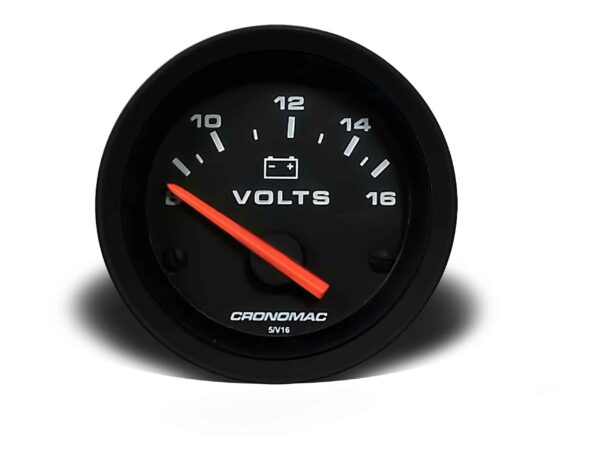 VOLTIMETRO 52MM/12V/ST PRETO