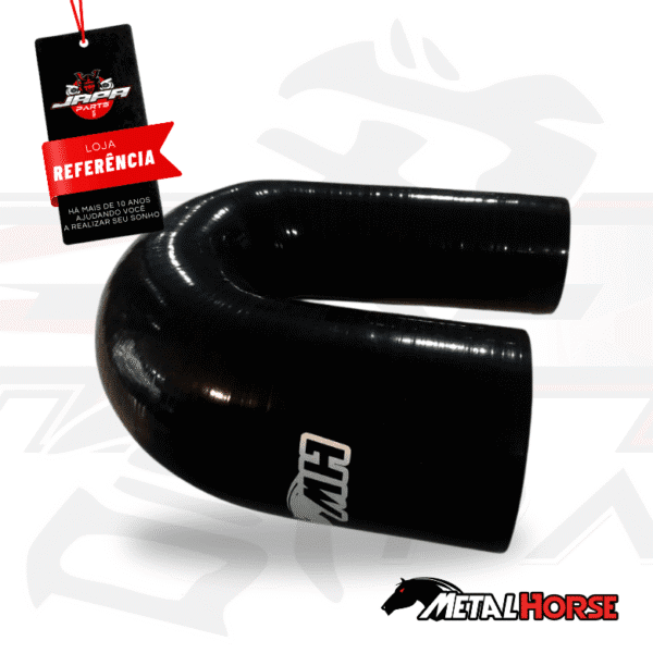 Mangote em Silicone Redutor Tipo U 180° – 3" para 2" (76mm para 51mm) | Metal Horse