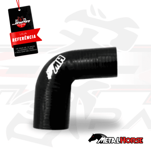 Mangote em Silicone Redutor Curva 90° graus 2-1/2" para 2" polegadas (63mm para 51mm) x 125mm