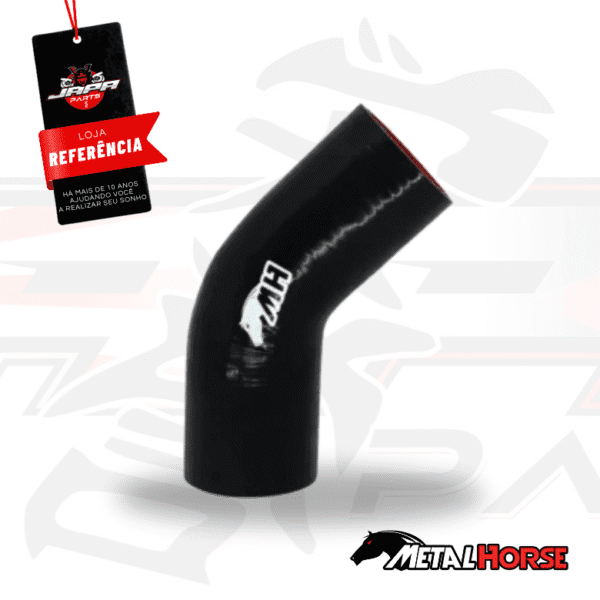 Mangote em Silicone Redutor Curva 45° graus 3-1/4" para 2-3/4" polegadas (83mm para 70mm) x 125mm