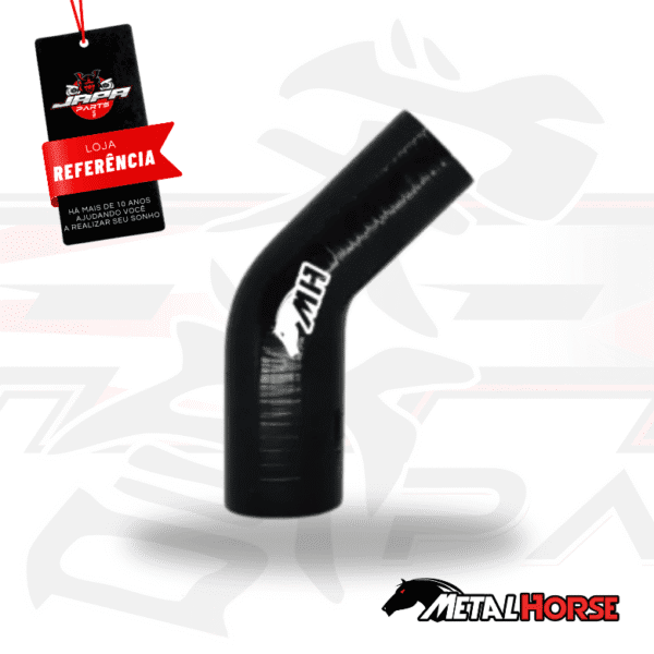 Mangote em Silicone Redutor Curva 45° graus 3" para 2-1/2" polegadas (76mm para 63mm) x 125mm