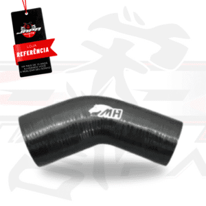 Mangote em Silicone Redutor Curva 45° graus 3-1/2" para 3" polegadas (89mm para 76mm) x 125mm