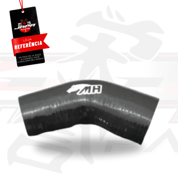 Mangote em Silicone Redutor Curva 45° graus 4" para 3-1/2" polegadas (102mm para 89mm) x 152mm