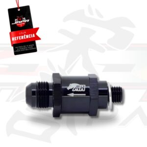 Válvula de Retenção (Check Valve) M12*1.5 para Macho Cônico 8AN / AN8 - Preto  Metal Horse