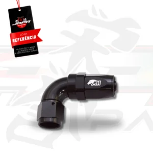 Conexão 8AN / AN8 Curva 90° graus para Mangueira Aeroquip - Black Edition (Preta)
