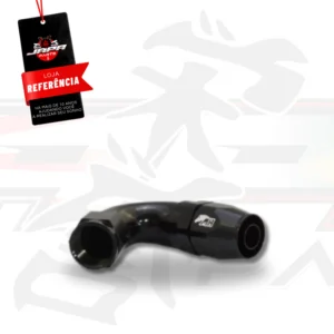 Conexão 8AN / AN8 Curva 120° graus para Mangueira Aeroquip - Black Edition (Preta)
