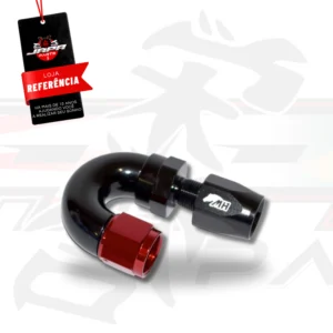 Conexão 8AN / AN8 Curva 180° graus para Mangueira Aeroquip - Original (Preta e Vermelha)Metal Horse