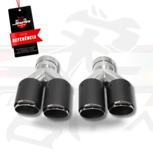 RCI222 - COMBO 2 PONTEIRAS DUPLA CARBONO DIREITO ESQUERDO (RIGTH/LEFT) 3" - ENCAIXE 2½ E 3"