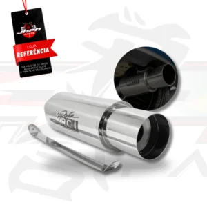 RC528 - ABAFADOR ESPORTIVO AÇO INOX SELADO CORPO 5" PONTEIRA RETA 4" ENCAIXE 3" - 2" 1/2